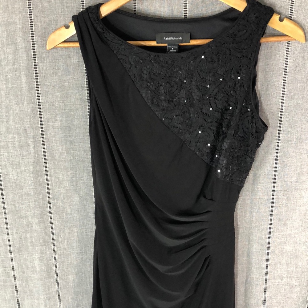 R&M Richards black evening dress size6